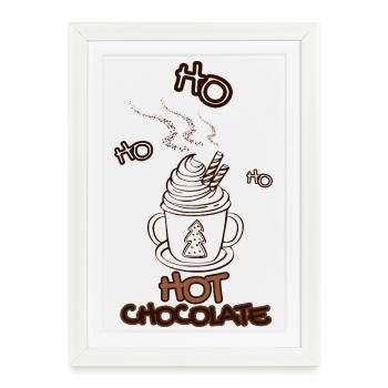 Chocolat chaud - Chocolat chaud à Noël - Affiche encadrée (27 × 37 cm) - blanc - Devant