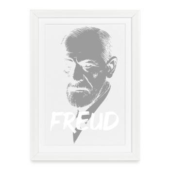 Portrait d’icône psychanalytique du Dr Freud - Affiche encadrée (27 × 37 cm) - blanc - Devant