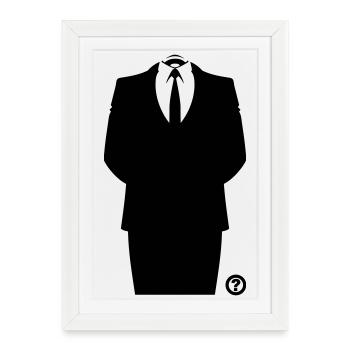 Anon Suit Hacker Mask Shirt - Framed poster (27 × 37 cm) - white - Front
