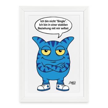 Relation stable avec moi-même - Zooki qui dit - Affiche encadrée (27 × 37 cm) - blanc - Devant