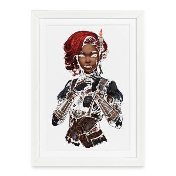 Femmes Steampunk Magnifiques Steampunk - Affiche encadrée (27 × 37 cm) - blanc - Devant