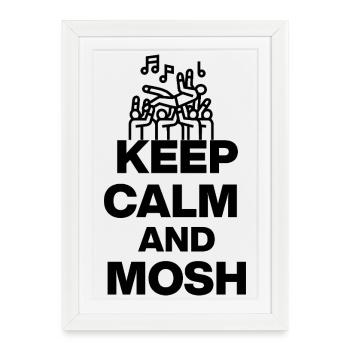 KEEP CALM AND MOSH! FESTIVAL SUMMER PARTIES S - Framed poster (27 × 37 cm) - white - Front