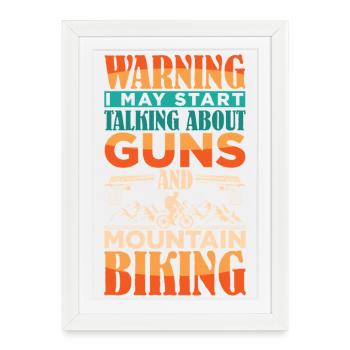 Mountain Bike Mountain Bike Gun Pistol - Framed poster (27 × 37 cm) - white - Front