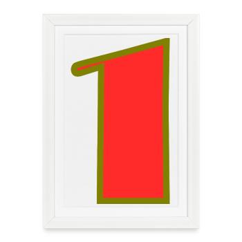 1. 1 AN. 1er ANNIVERSAIRE. ANNIVERSAIRE 1 AN - Affiche encadrée (27 × 37 cm) - blanc - Devant