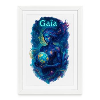 Gaïa - Mère Nature - Arbre de Vie - Affiche encadrée (27 × 37 cm) - blanc - Devant