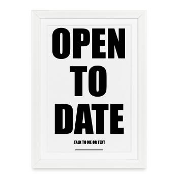 Ouvert aux rendez-vous – Wear Words - Affiche encadrée (27 × 37 cm) - blanc - Devant