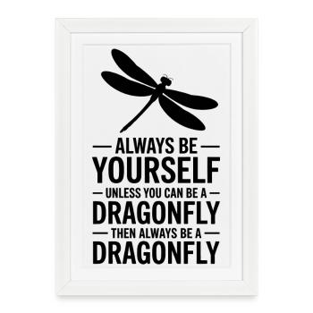 Dictons de libellules Libellules Cadeau des Libellules Drôles - Affiche encadrée (27 × 37 cm) - blanc - Devant
