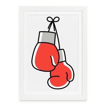 Icône des gants de boxe - Affiche encadrée (27 × 37 cm) - blanc - Devant
