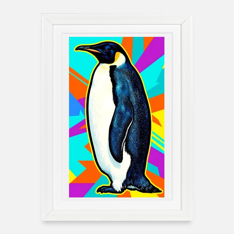 pingouin - Affiche encadrée (27 × 37 cm) - blanc