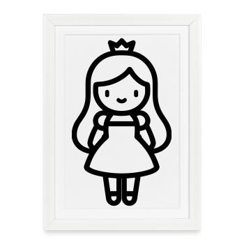 princesse - Affiche encadrée (27 × 37 cm) - blanc - Devant