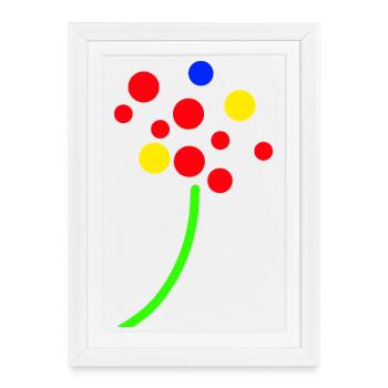 Bouquet néon confettis - Affiche encadrée (27 × 37 cm) - blanc - Devant