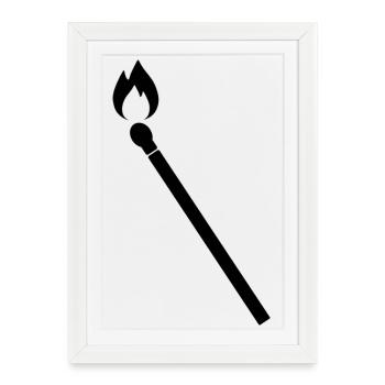 Burning Match - Framed poster (27 × 37 cm) - white - Front