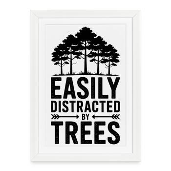 Arbres, Arbres, Arbres, Drôles d’Arbres, Cadeau - Affiche encadrée (27 × 37 cm) - blanc - Devant