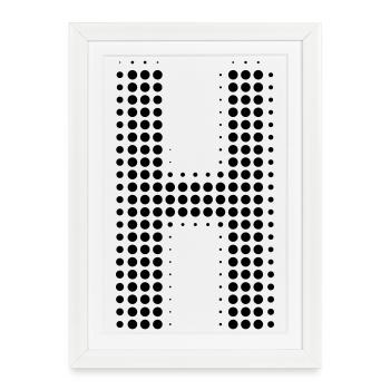 Letter H – Dot Pattern Initial Design - Framed poster (27 × 37 cm) - white - Front