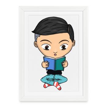 Read and have fun - Framed poster (27 × 37 cm) - white - Front