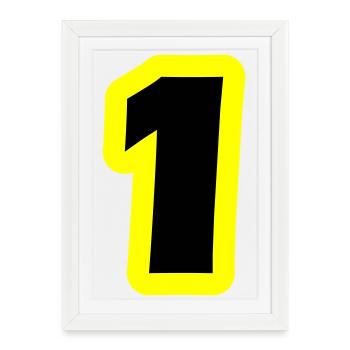 1 Symbole numérique - Affiche encadrée (27 × 37 cm) - blanc - Devant