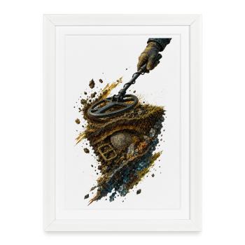 Trésor Détecteur: Reliques Terrestres - Affiche encadrée (27 × 37 cm) - blanc - Devant