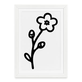 Fleur 3 - Affiche encadrée (27 × 37 cm) - blanc - Devant