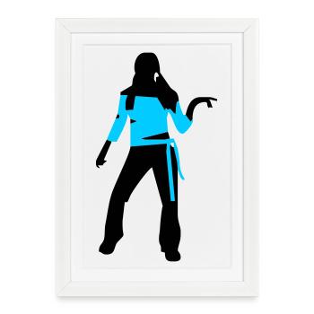 Danser, fille - Affiche encadrée (27 × 37 cm) - blanc - Devant