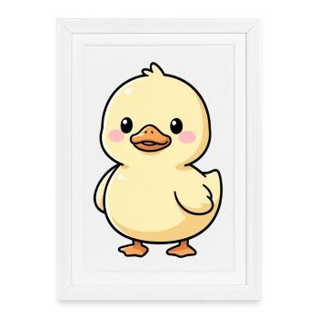 cute duck gift - Framed poster (27 × 37 cm) - white - Front