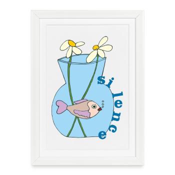 Poisson dans un bocal - Affiche encadrée (27 × 37 cm) - blanc - Devant