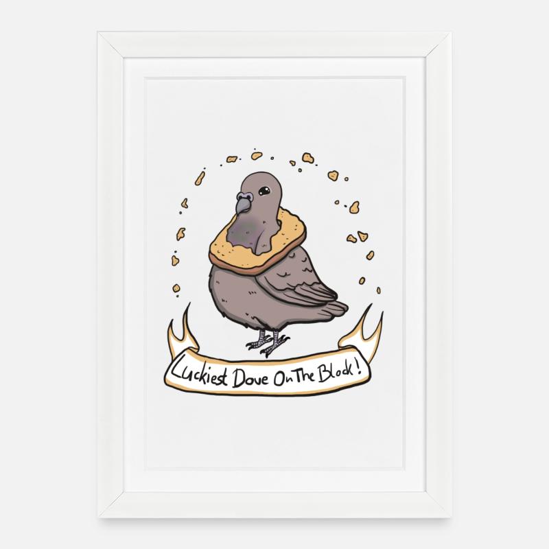Luckiest Dove ! - Affiche encadrée (27 × 37 cm) - blanc