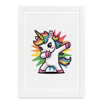 Colorful unicorn with rainbow mane - Framed poster (27 × 37 cm) - white - Front