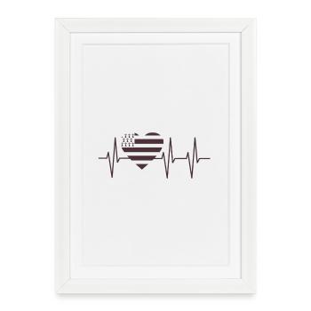 Brittany flag heartbeat - Framed poster (27 × 37 cm) - white - Front