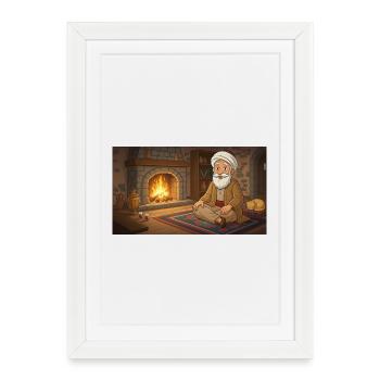 Inner Peace & Mindfulness: Design by the Fireplace - Framed poster (27 × 37 cm) - white - Front