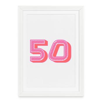 50. 50 YEARS. 50th ANNIVERSARY. 50 YEARS ANNIVERSARY. - Framed poster (27 × 37 cm) - white - Front