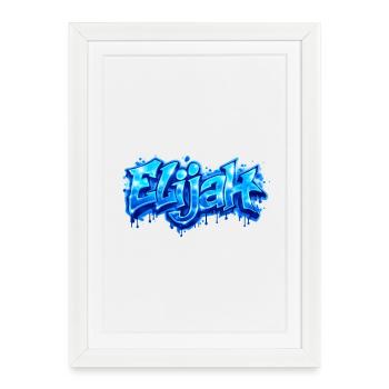 ELIJAH GRAFFITI NAME FOR PERFECT GIFT PRINTABLE - Framed poster (27 × 37 cm) - white - Front