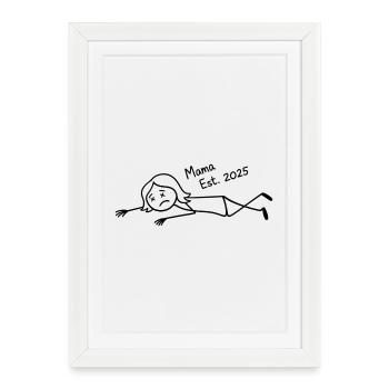 Design inclinable Mama Est 2025 - Affiche encadrée (27 × 37 cm) - blanc - Devant