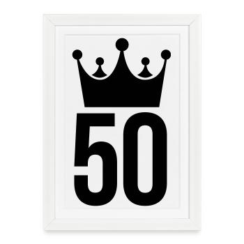 50 années abraham - Affiche encadrée (27 × 37 cm) - blanc - Devant