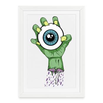 Oeil de zombie - Affiche encadrée (27 × 37 cm) - blanc - Devant
