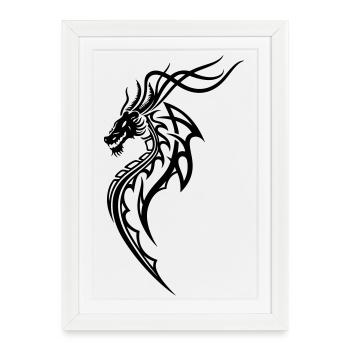 Dragon - Affiche encadrée (27 × 37 cm) - blanc - Devant