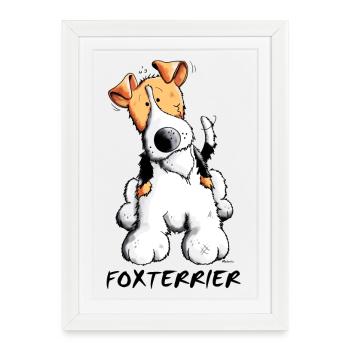Mignon Fox-terrier - Affiche encadrée (27 × 37 cm) - blanc - Devant