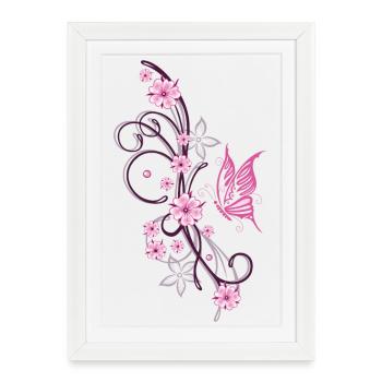 Fleurs de cerisier Fleurs Printemps Sakura - Affiche encadrée (27 × 37 cm) - blanc - Devant