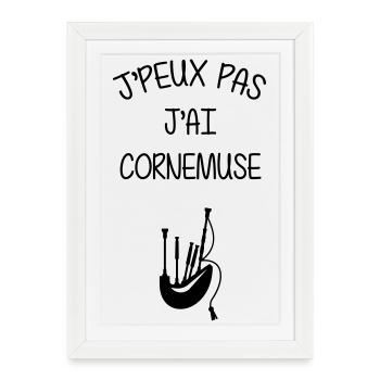 Cornemuse / Ecosse / Instrument de Musique - Affiche encadrée (27 × 37 cm) - blanc - Devant