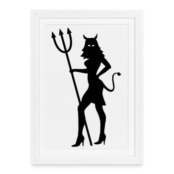 devil - Framed poster (27 × 37 cm) - white - Front
