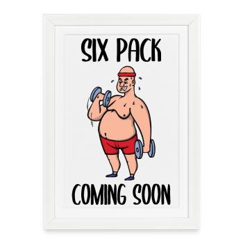 Drôles de phrases Haltère court Fitness - Affiche encadrée (27 × 37 cm) - blanc - Devant