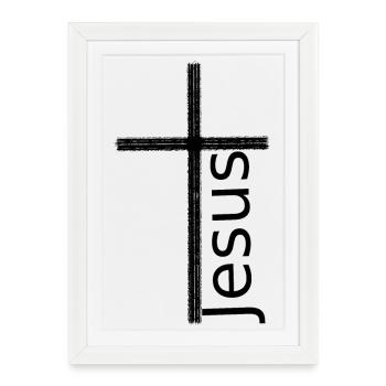 Jesus Christ Cross Easter - Framed poster (27 × 37 cm) - white - Front