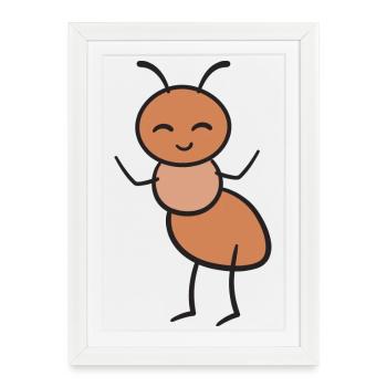 Fourmis - Affiche encadrée (27 × 37 cm) - blanc - Devant