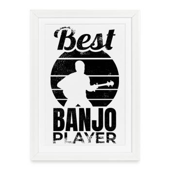 Meilleur joueur de banjo - Affiche encadrée (27 × 37 cm) - blanc - Devant