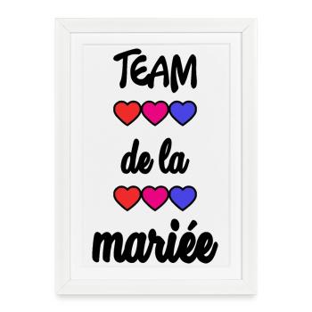 Bachelorette party. WEDDING. TEAM. TEAM BRIDE. BRIDE-TO-BE - Framed poster (27 × 37 cm) - white - Front