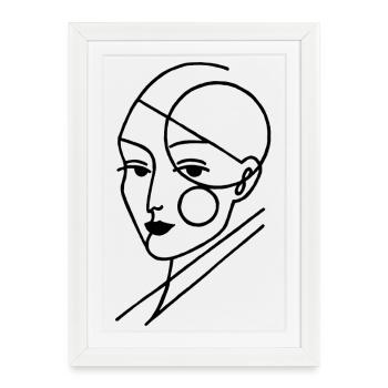 Humain géométrique noir - Affiche encadrée (27 × 37 cm) - blanc - Devant