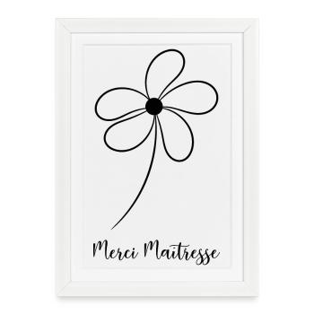 MAÎTRESSE. MERCI. MERCI MAÎTRESSE. MAITRESSE - Affiche encadrée (27 × 37 cm) - blanc - Devant