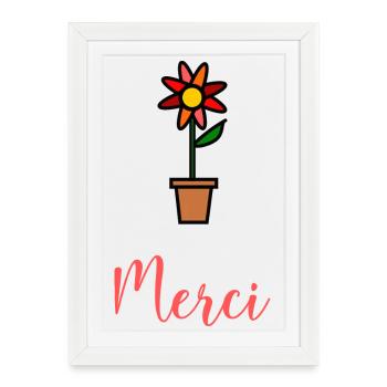 MERCI. MAÎTRESSE. MAÎTRE. MERCI MAÎTRESSE - Affiche encadrée (27 × 37 cm) - blanc - Devant