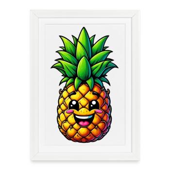 Ananas - Affiche encadrée (27 × 37 cm) - blanc - Devant
