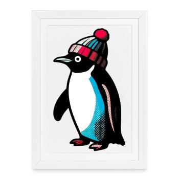 Penguin - Framed poster (27 × 37 cm) - white - Front
