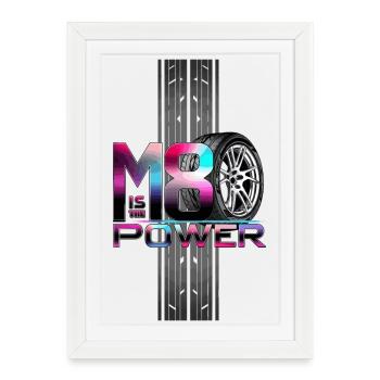 Puissance M8 - Affiche encadrée (27 × 37 cm) - blanc - Devant